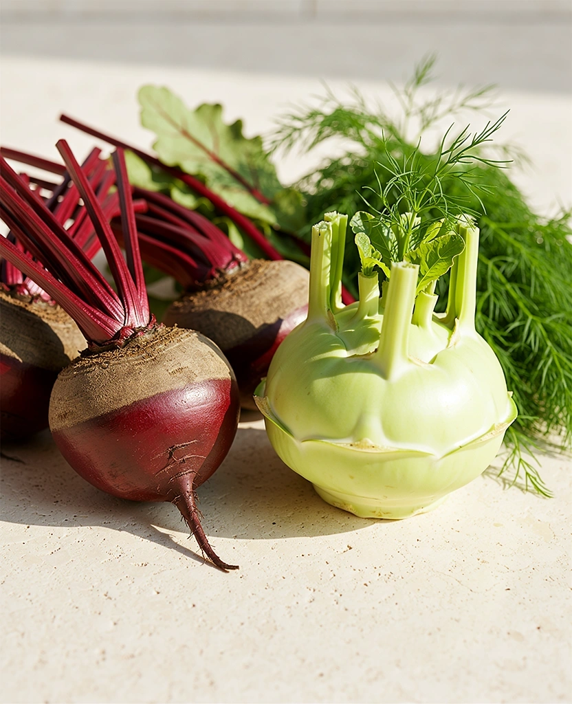 Świeże warzywa sezonowe na kamiennym blacie